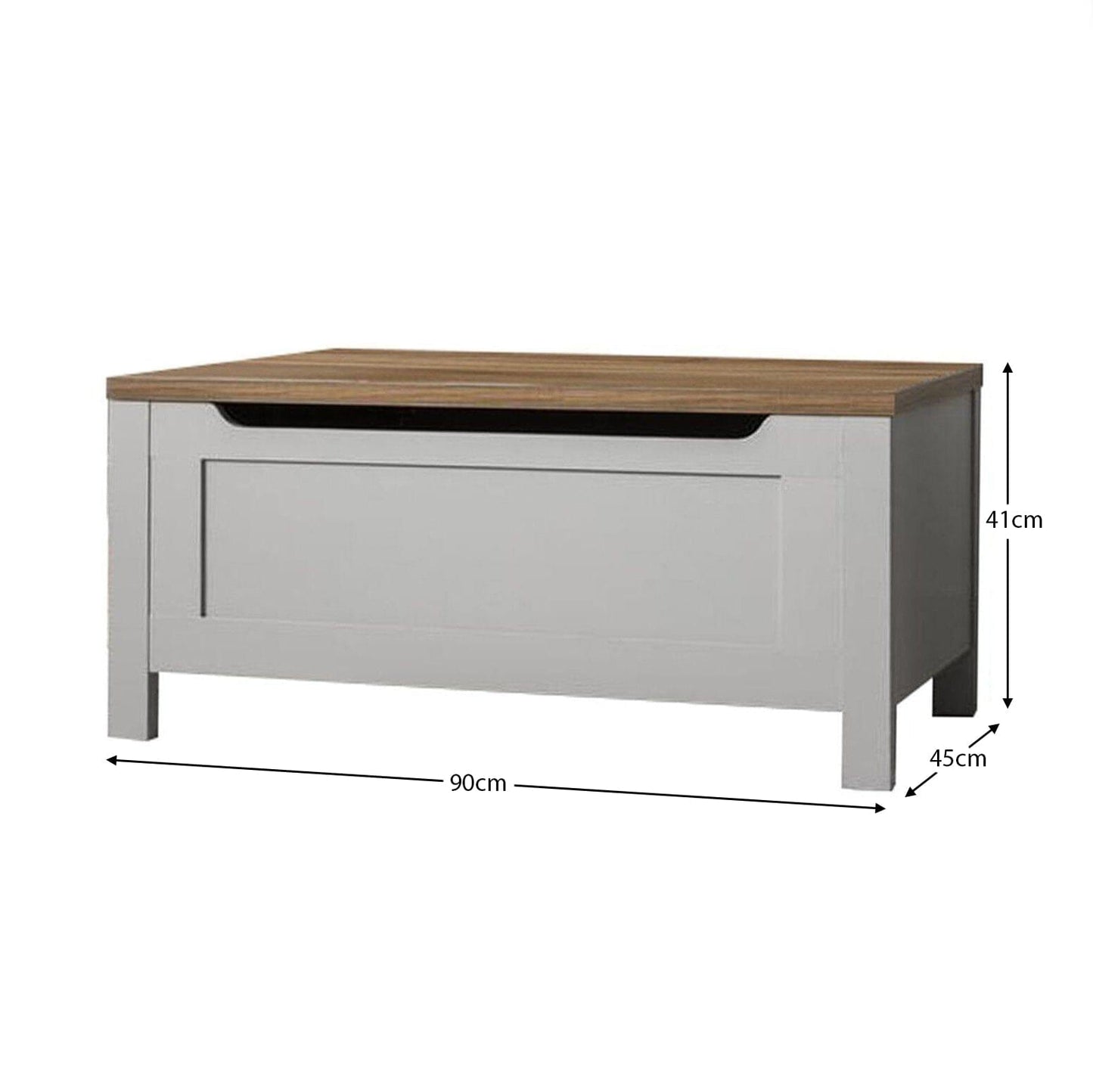 New - Bampton Blanket Box - Stone Grey - Laura James