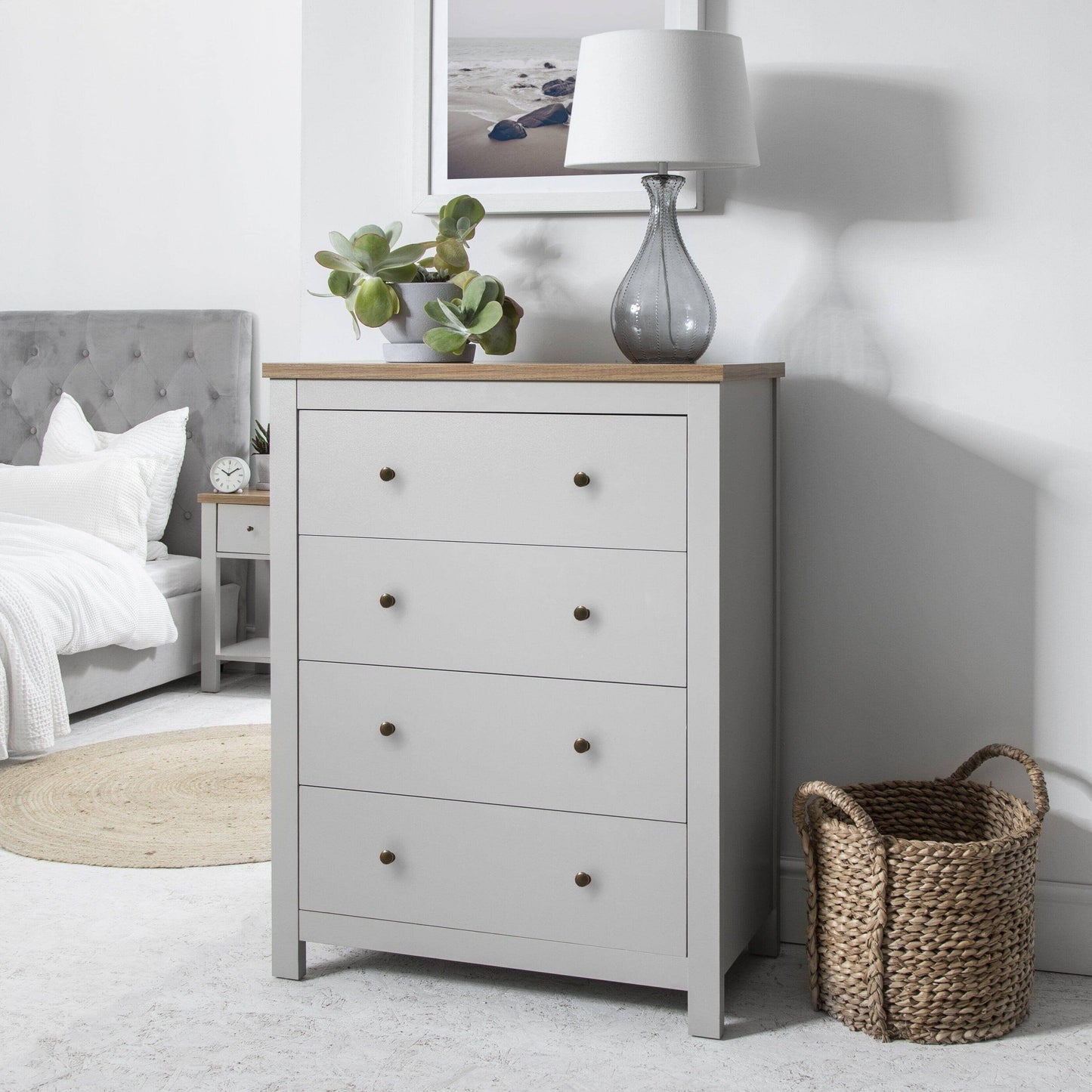 Bampton chest of drawers - stone grey