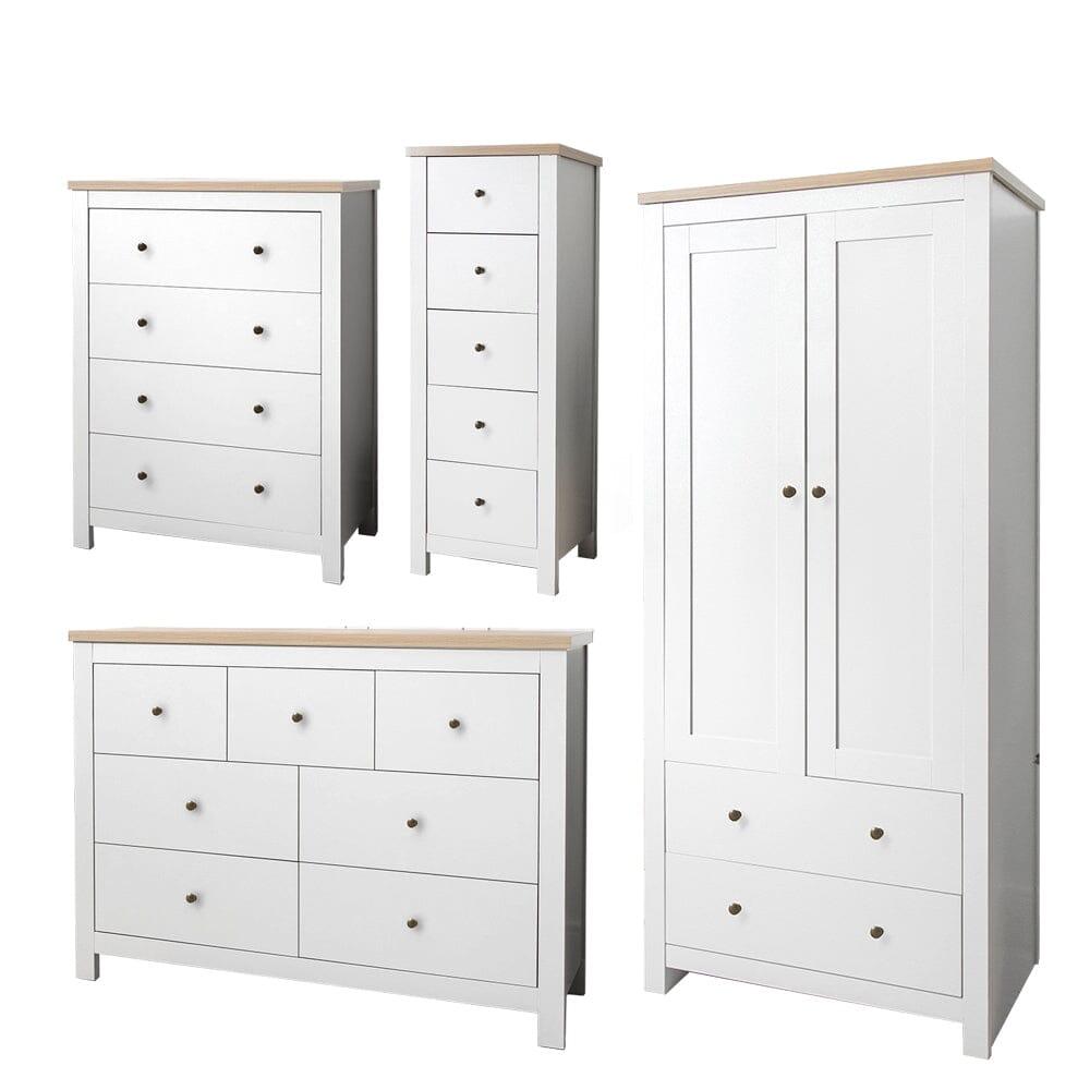 Bampton White Wardrobe & Chest of Drawers set - Laura James