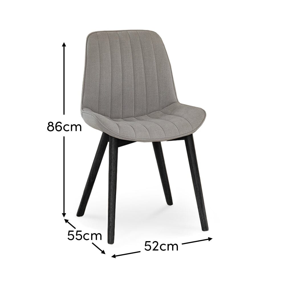 Bella Grey Dining Chairs - Set Of 2 - Black Legs - Laura James