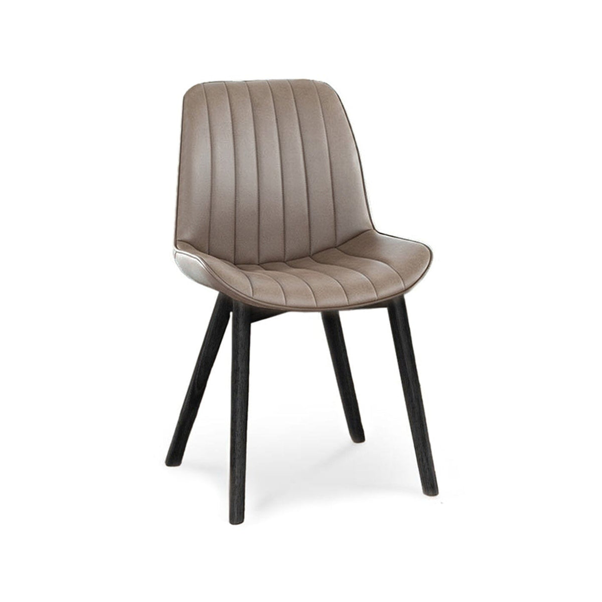 Bella Almond Brown Dining Chair - Set of 2 - Black Oak Legs Laura James