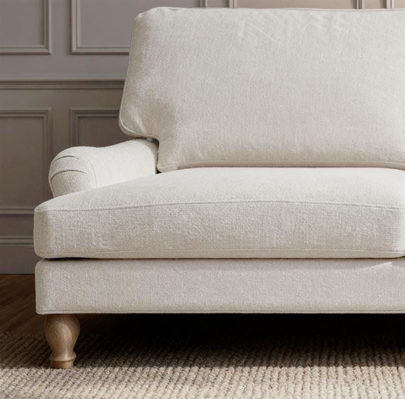 Brea 3 Seater Sofa - Oyster White with Whitewash Oak Legs - Laura James