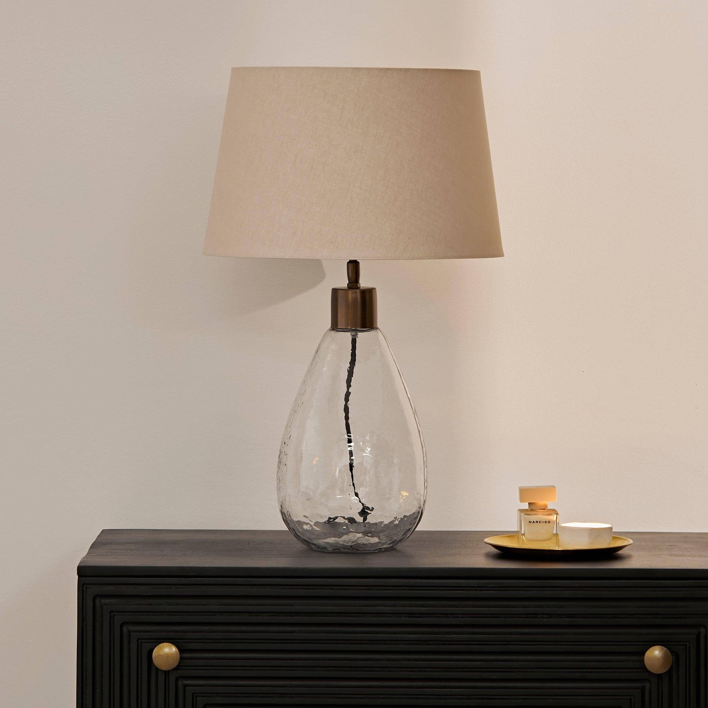 Breamore 30cm Lamp Base - Clear Glass - Laura James