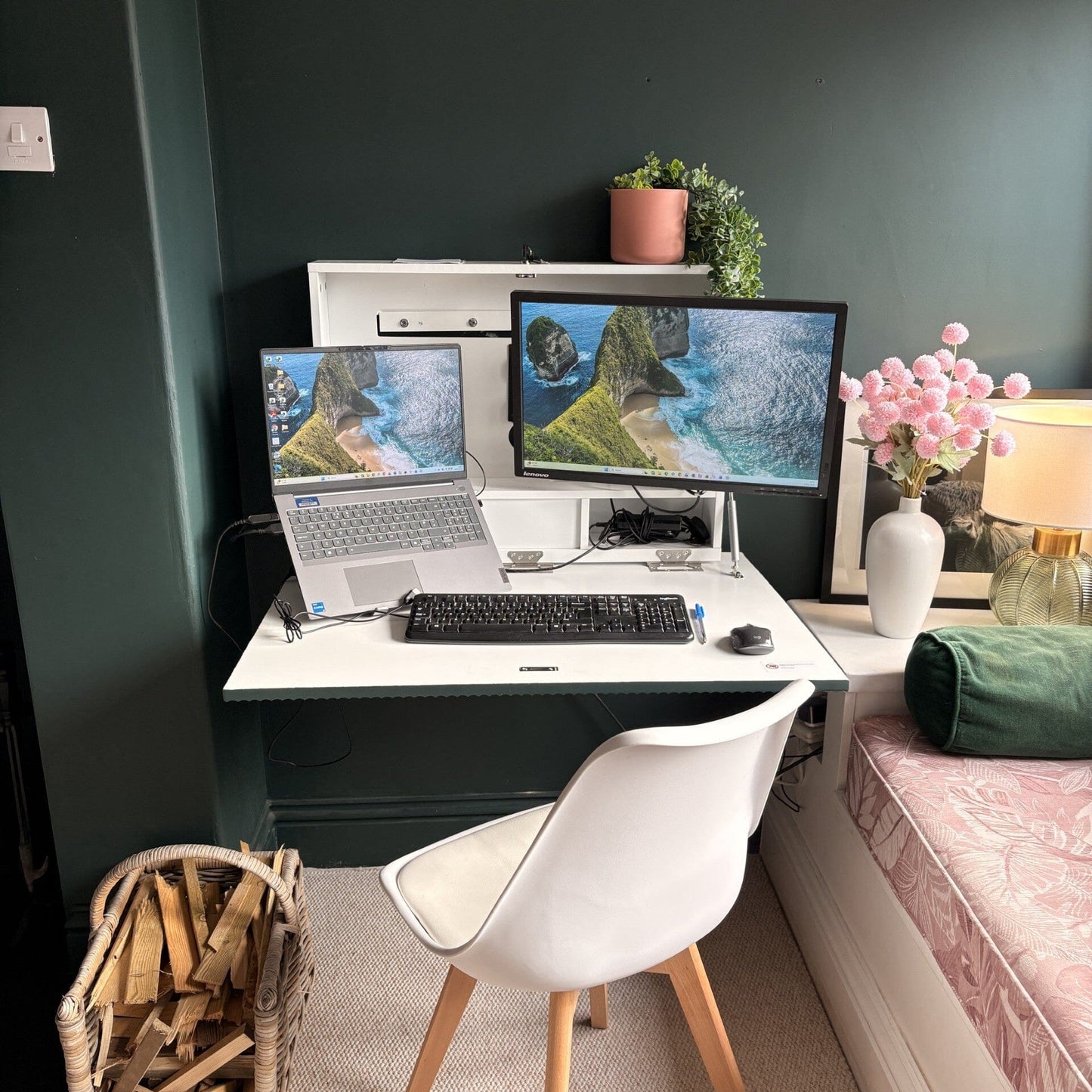 Linden Folding Desk - Snow White