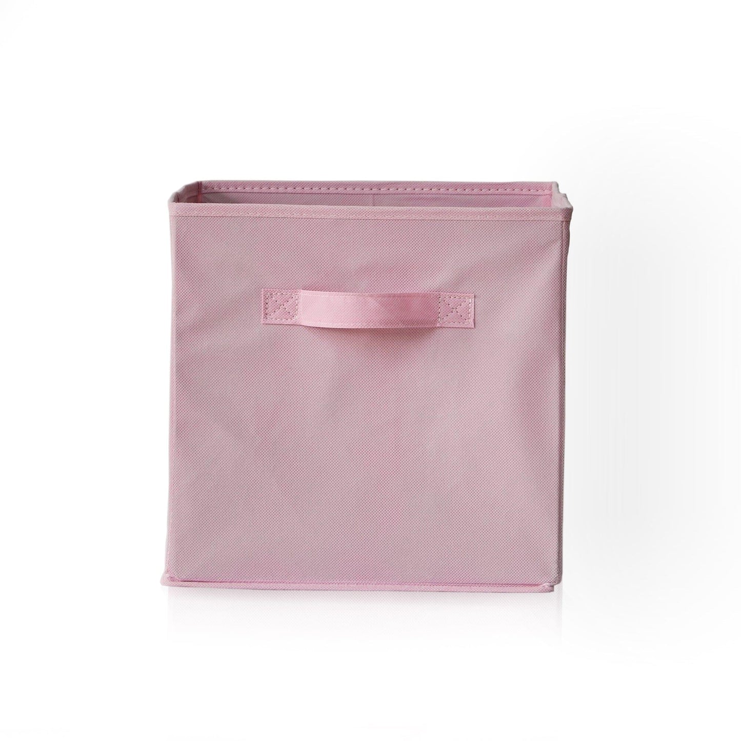 Cara 16 Cube Storage Unit - Chalk White - Two 8x2 Units - Pink Basket