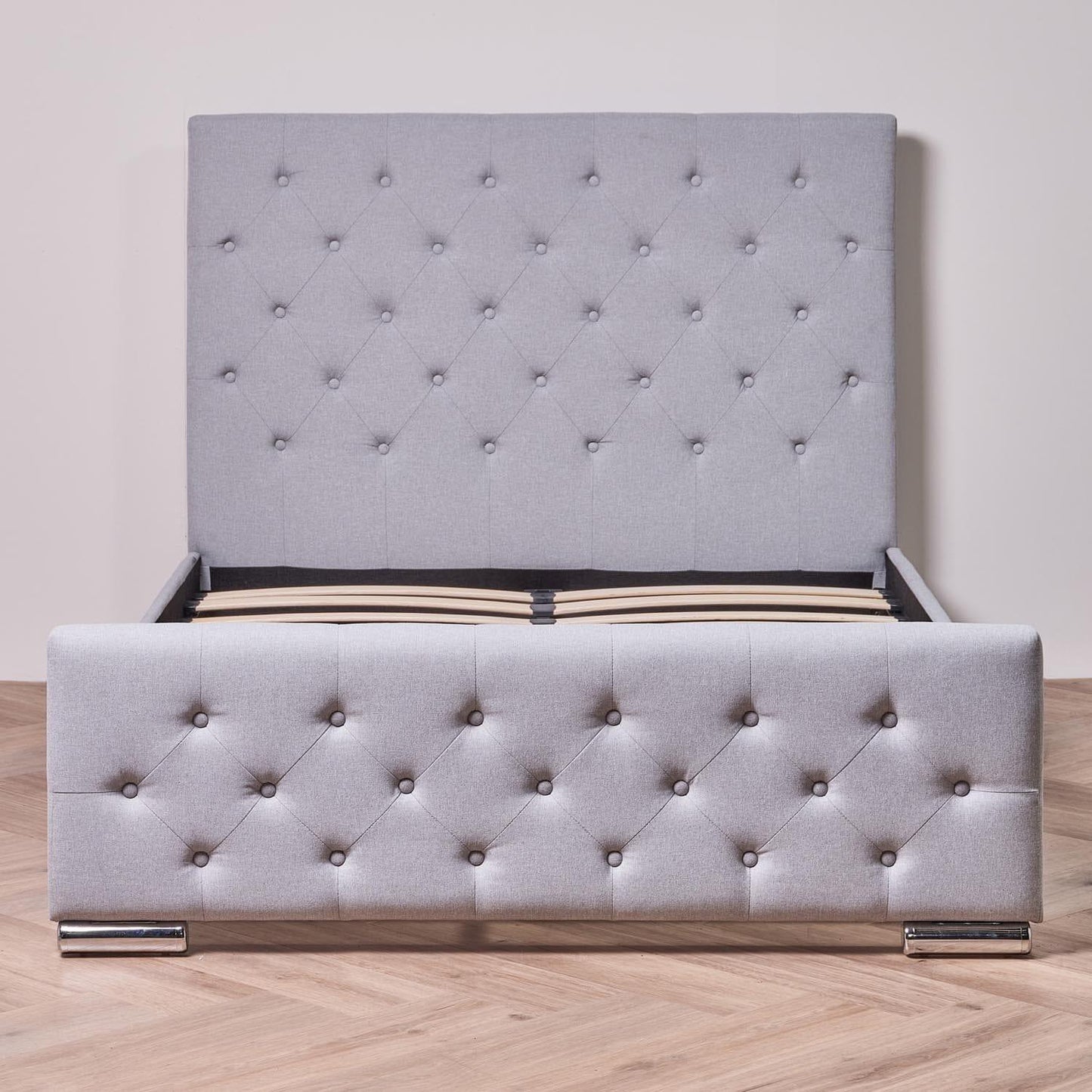 Cavill Blue Upholstered King Size Bed