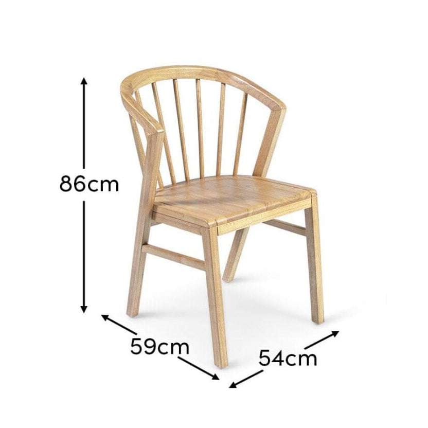 Mabel Whitewash Oak Dining Chairs - Set of 2 - Laura James