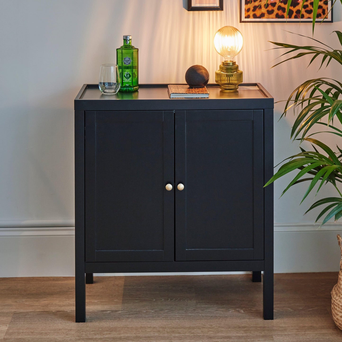 Charlie 2 Door Sideboard in Noir Black - Laura James