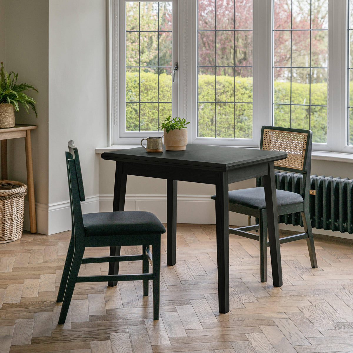 Charlie Black Extendable Dining Table Set - 4 Seater - Charlie Dining Chairs - Laura James