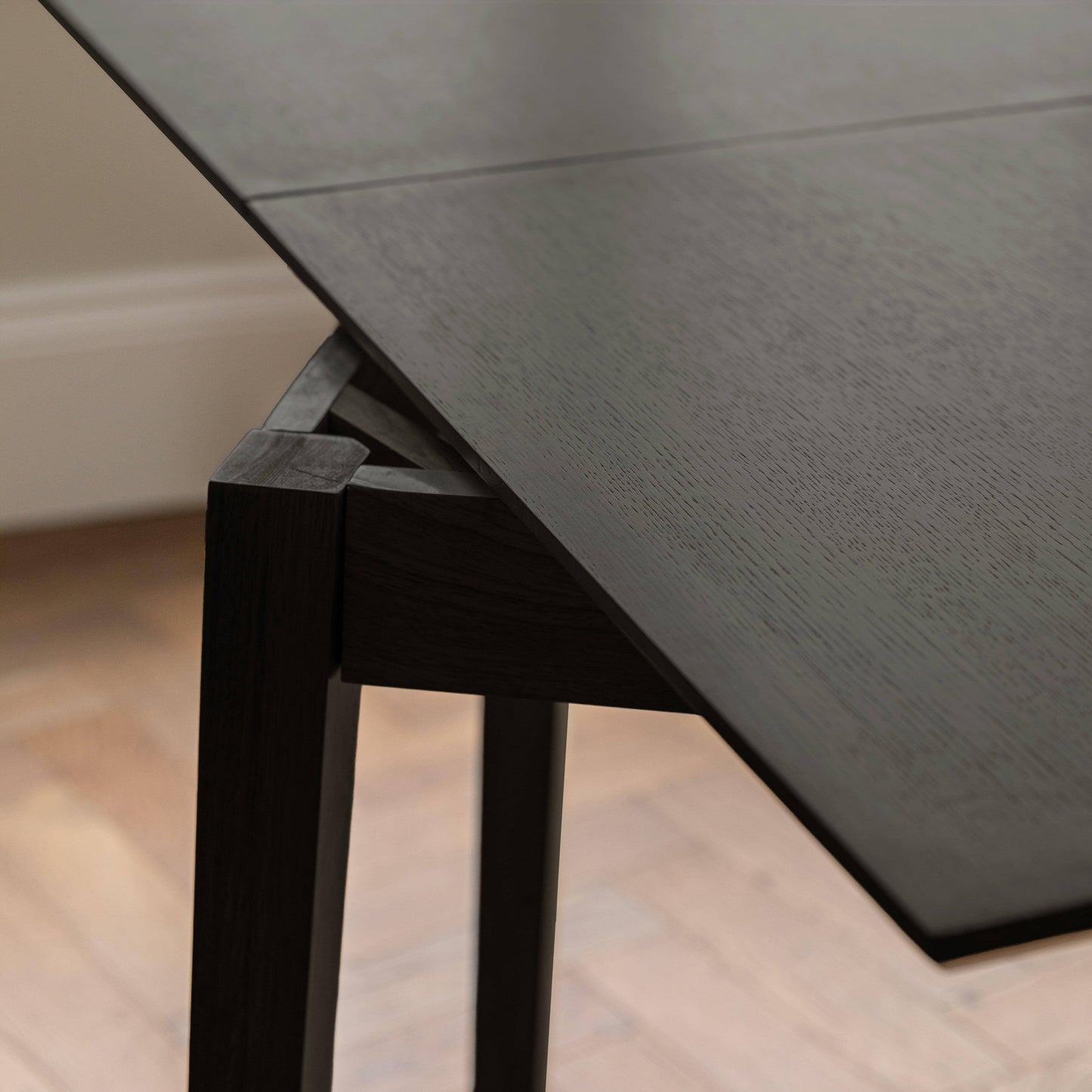 Charlie Black Extendable Dining Table Set - 4 Seater - Faye Woven Black Dining Chairs - Laura James