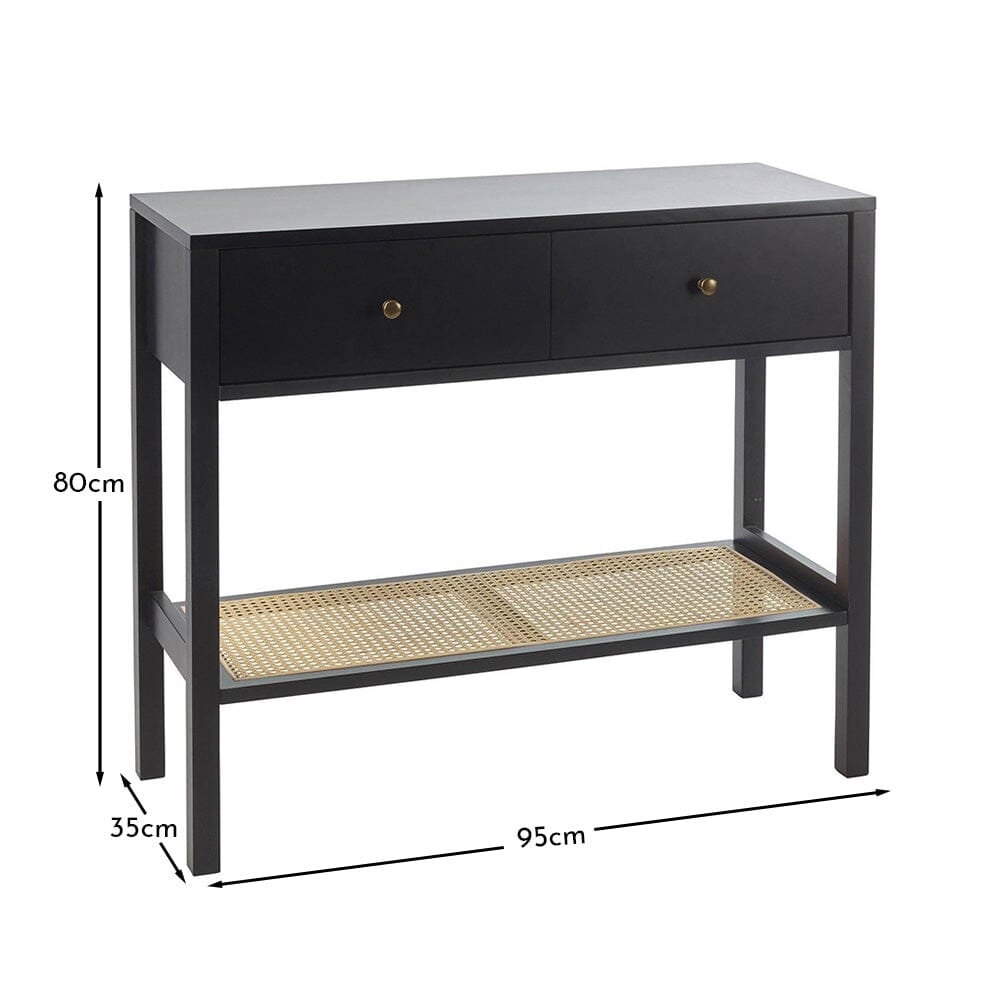 Charlie Black 2 Drawer Console Table