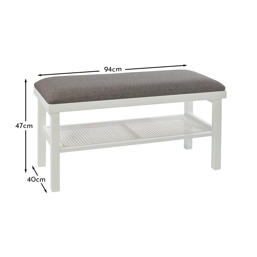 Charlie Hallway Bench - White