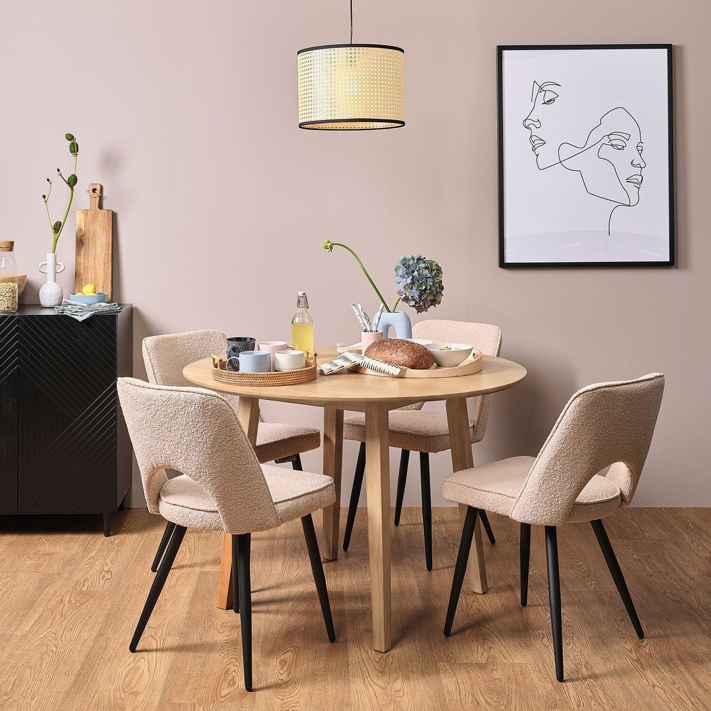 Charlie Whitewash Drop Leaf Table - 100cm - Laura James