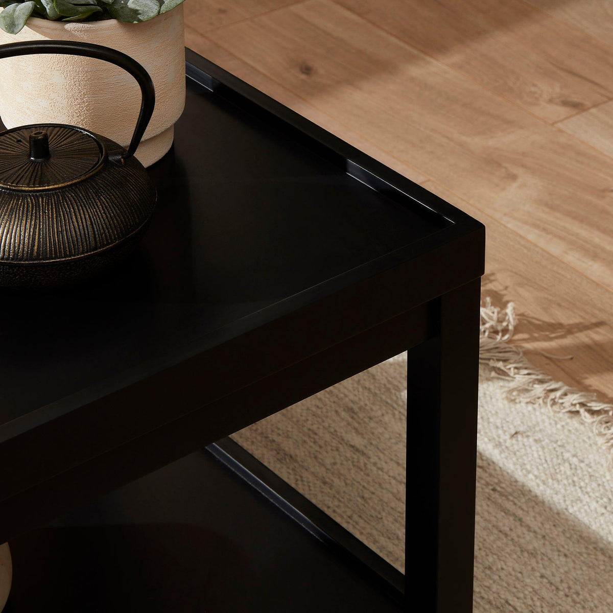 Charlie Rectangular Coffee Table in Noir Black - Laura James