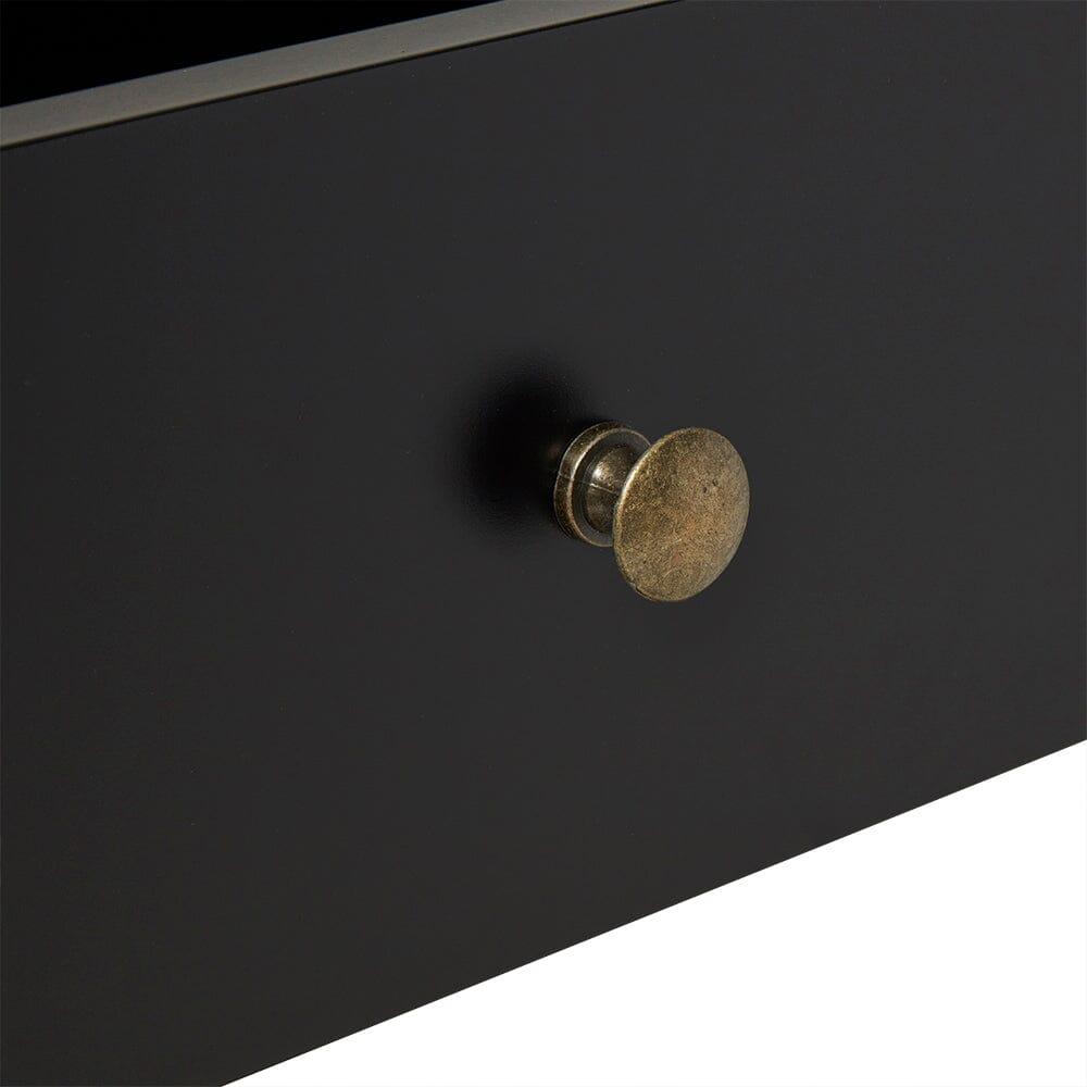 Charlie Two Drawer Console Table in Noir Black - Laura James