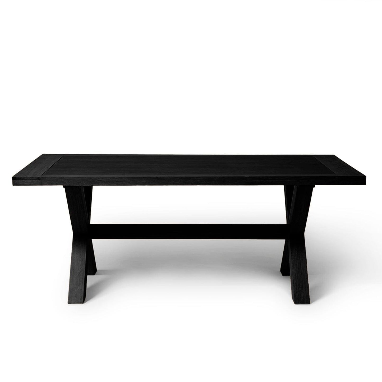 Charlotte Black Oak Dining Table with 2 Black Oak Dining Benches - Laura James