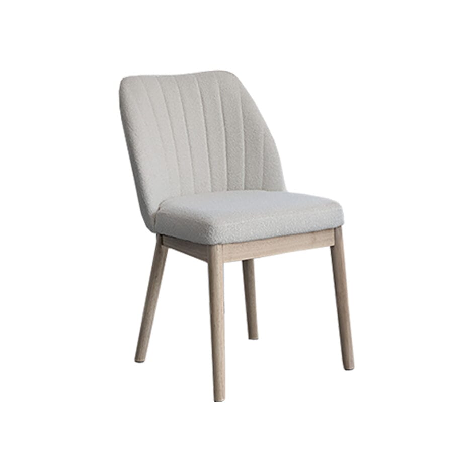 Chloe Dining Chair - Set of 2 - Light Beige with Whitewash Oak Legs - Laura James