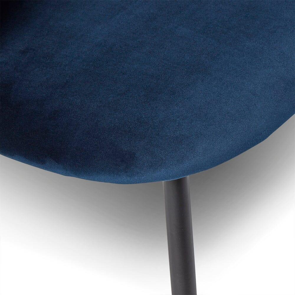 Cleo dining chairs - blue with black legs - Laura James