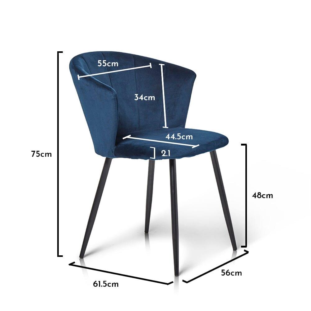 Cleo dining chairs - blue with black legs - Laura James