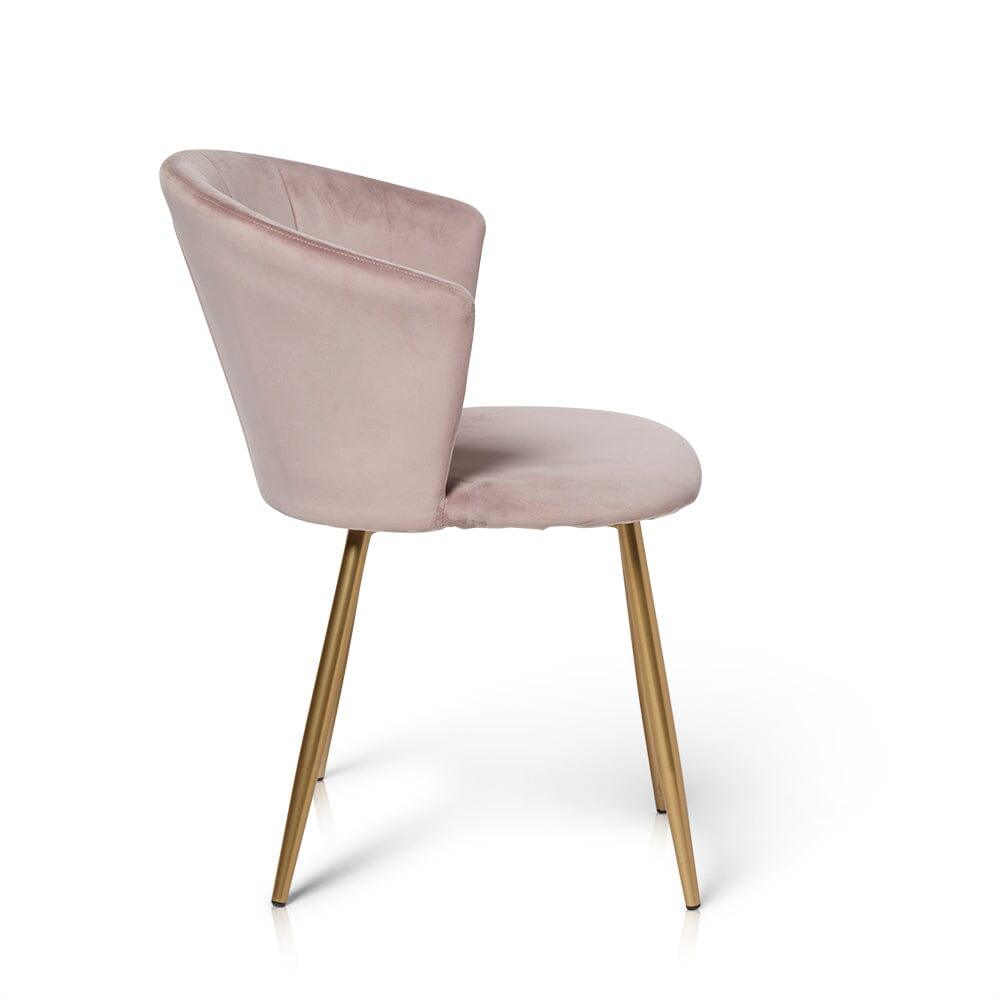 Cleo Pink Velvet Dining Chair with Gold Legs - Laura James