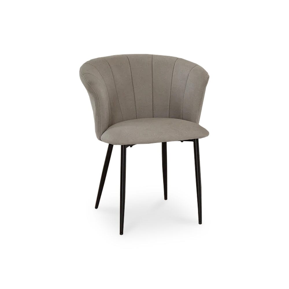 Cleo Beige Velvet Dining Chairs with Black Legs - Set Of 2 - Laura James