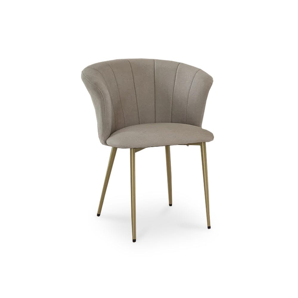 Cleo Beige Velvet Dining Chairs with Gold Legs - Set Of 2 - Laura James