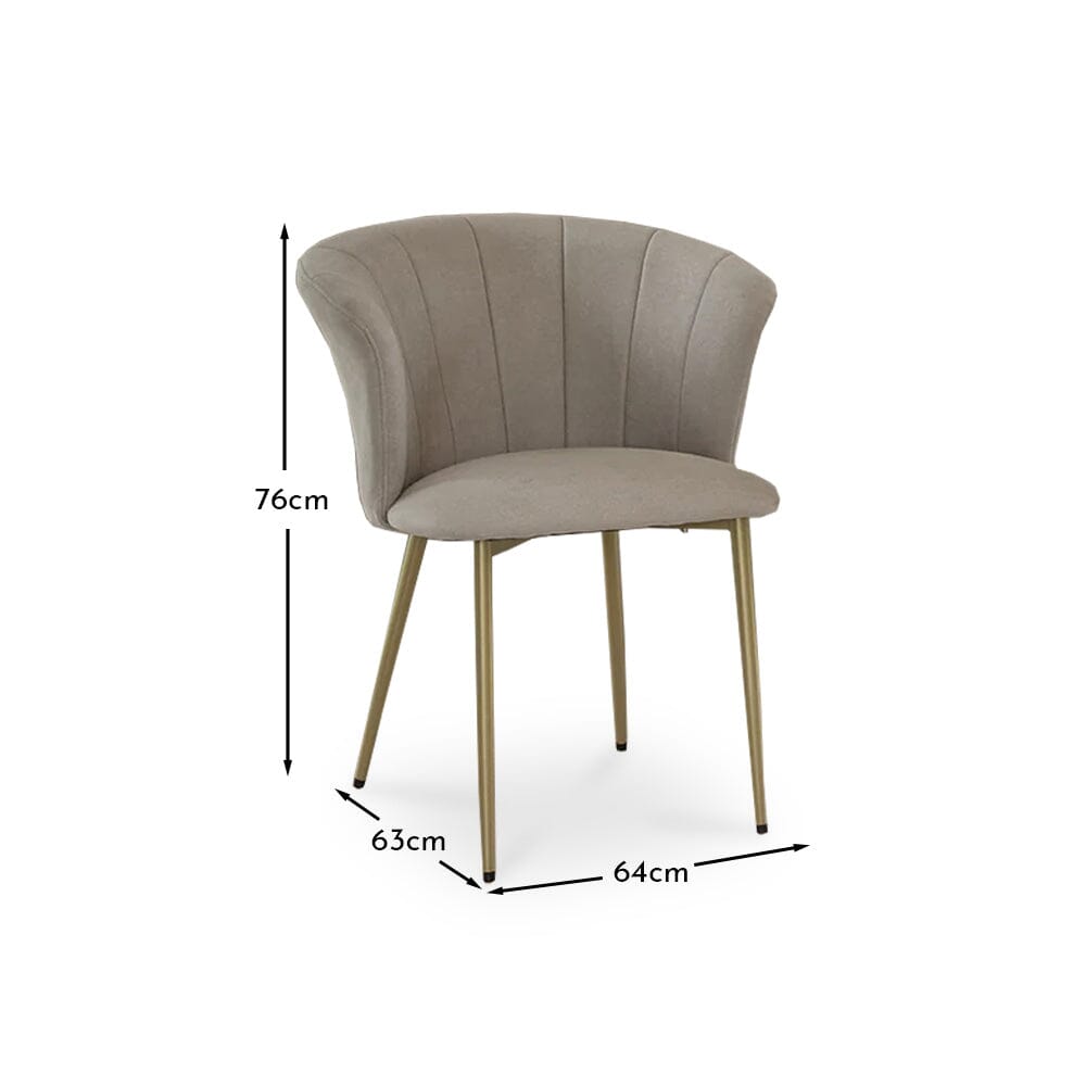 Cleo Beige Velvet Dining Chairs with Black Legs - Set Of 2 - Laura James