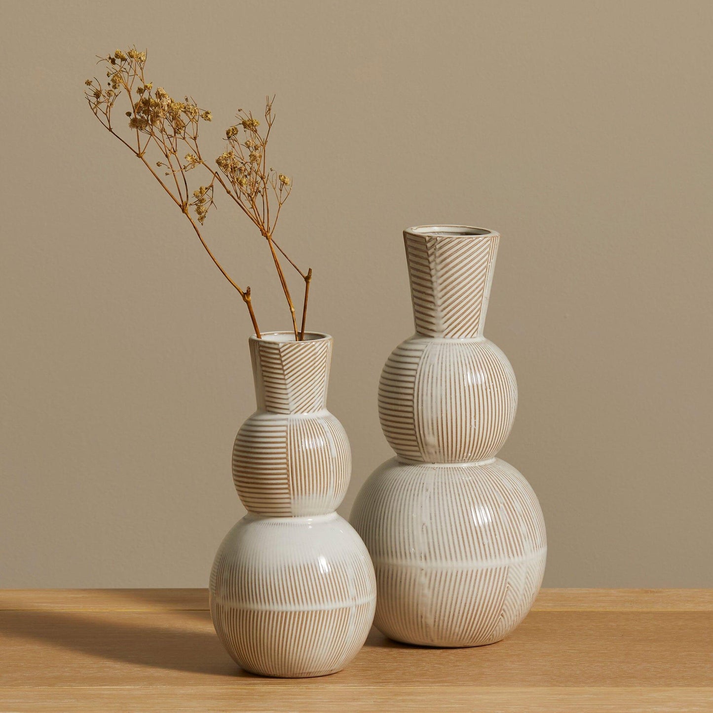 Colden 26cm Ceramic Vase, White - Laura James