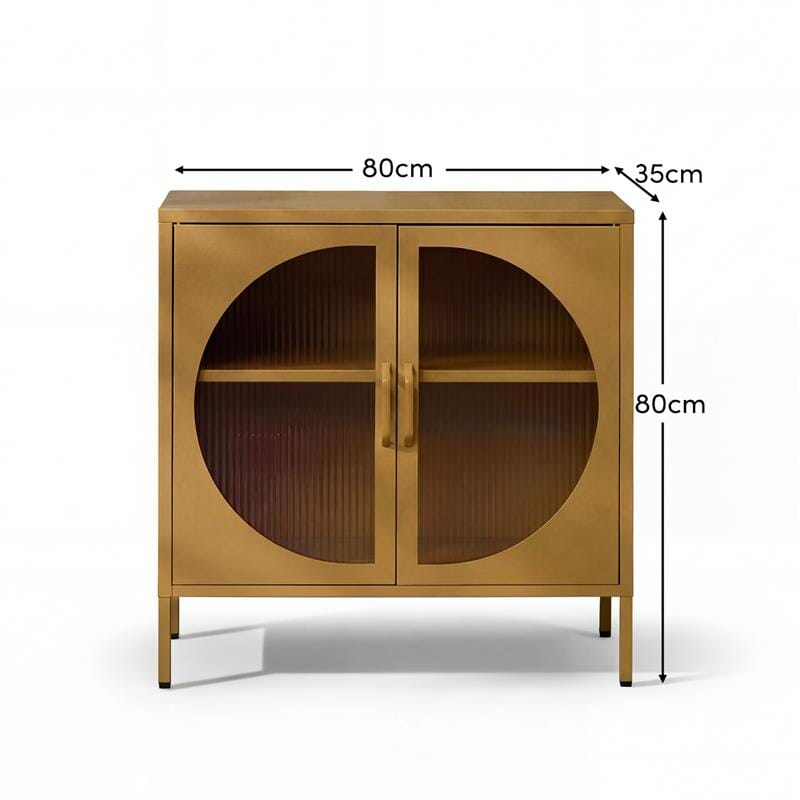Conan Metal 2 Door Sideboard - Mustard Yellow - Laura James