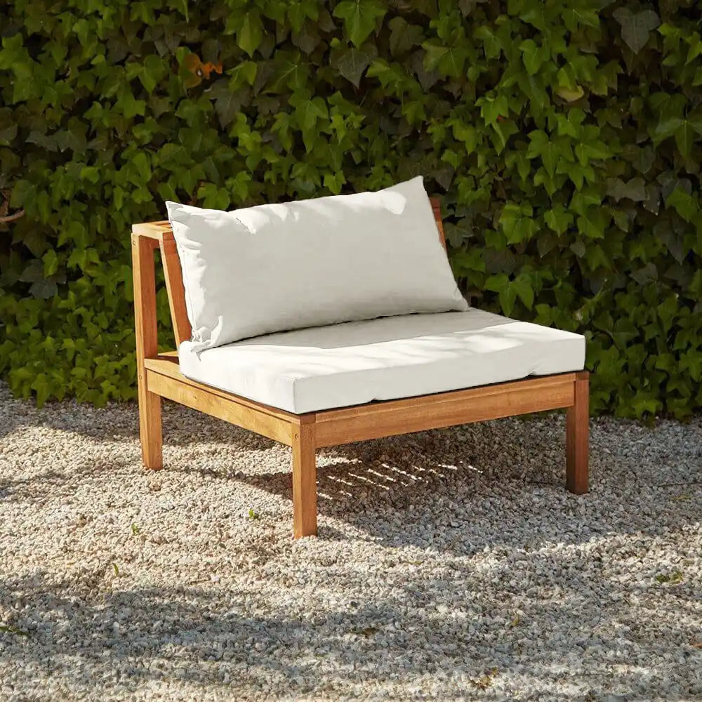 Dakota Mid Section/Chair - Natural Acacia with Sand Cushions - Laura James