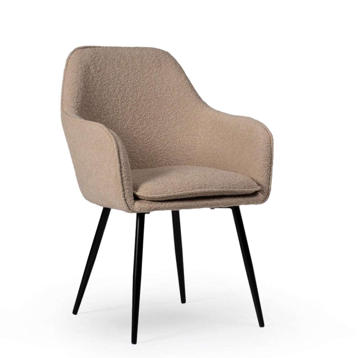 Dolly accent chair - set of 2 - boucle with black legs - Laura James