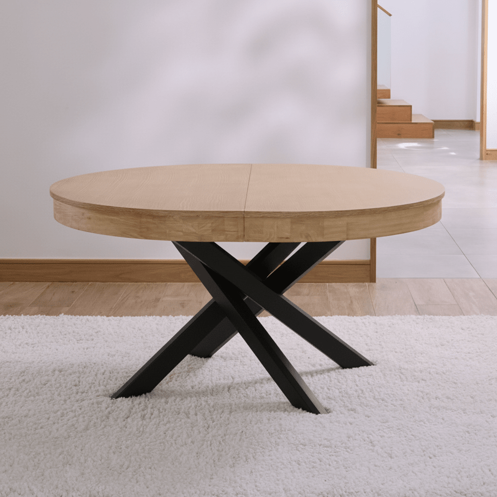 Amelia Whitewash Wood Extendable Dining Table With Black Legs - Laura James