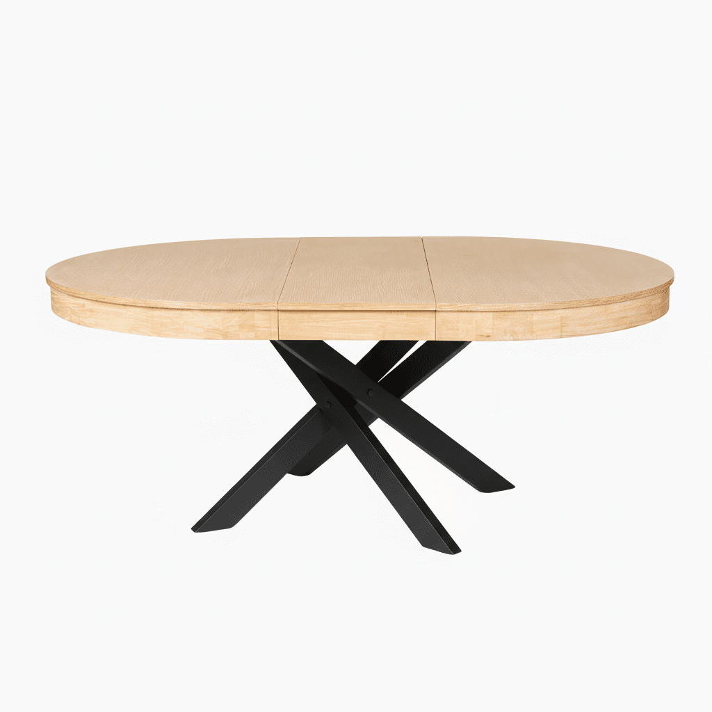 Amelia Whitewash Wood Extendable Dining Table With Black Legs - Laura James