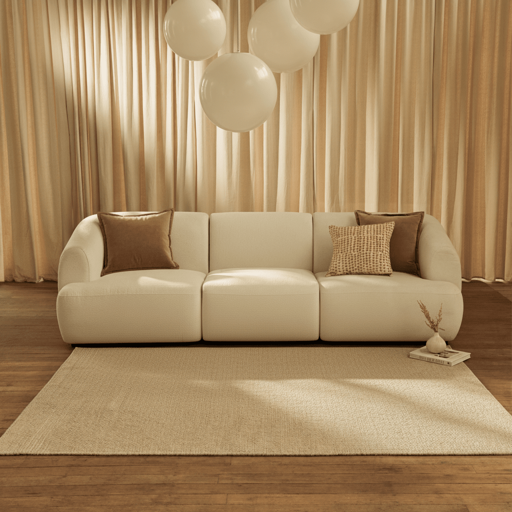 Nathalia 3-Seater Sofa - Chalked White Boucle - Laura James