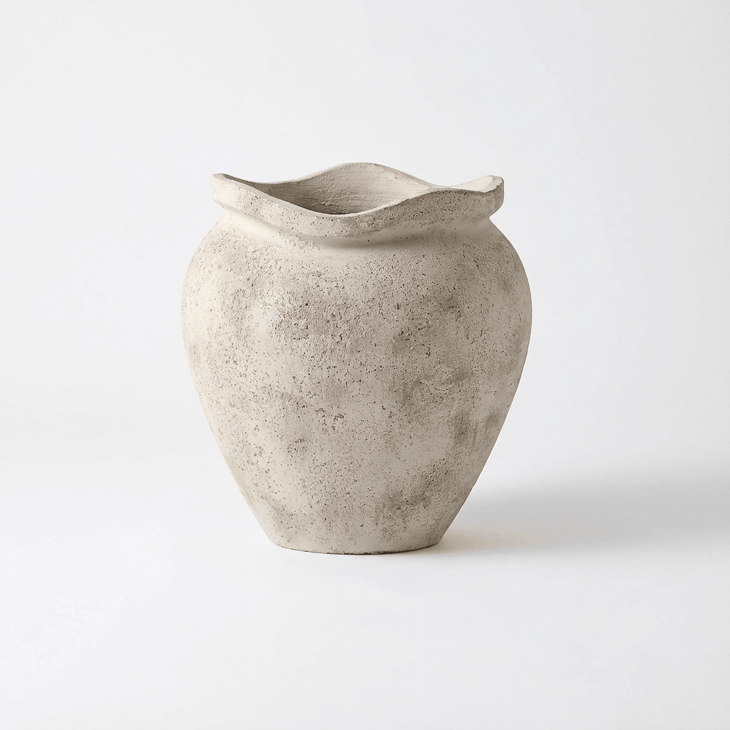 Tomar Fiber Cement 38.5cm Planter - Rustic White - Laura James