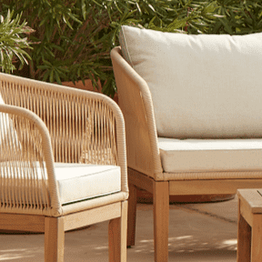 Outlet - Eaden Garden Conversation Set Cushion Covers - Oatmeal