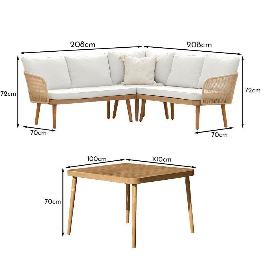 OUTLET - Eaden Rope Corner Dining Set - Natural