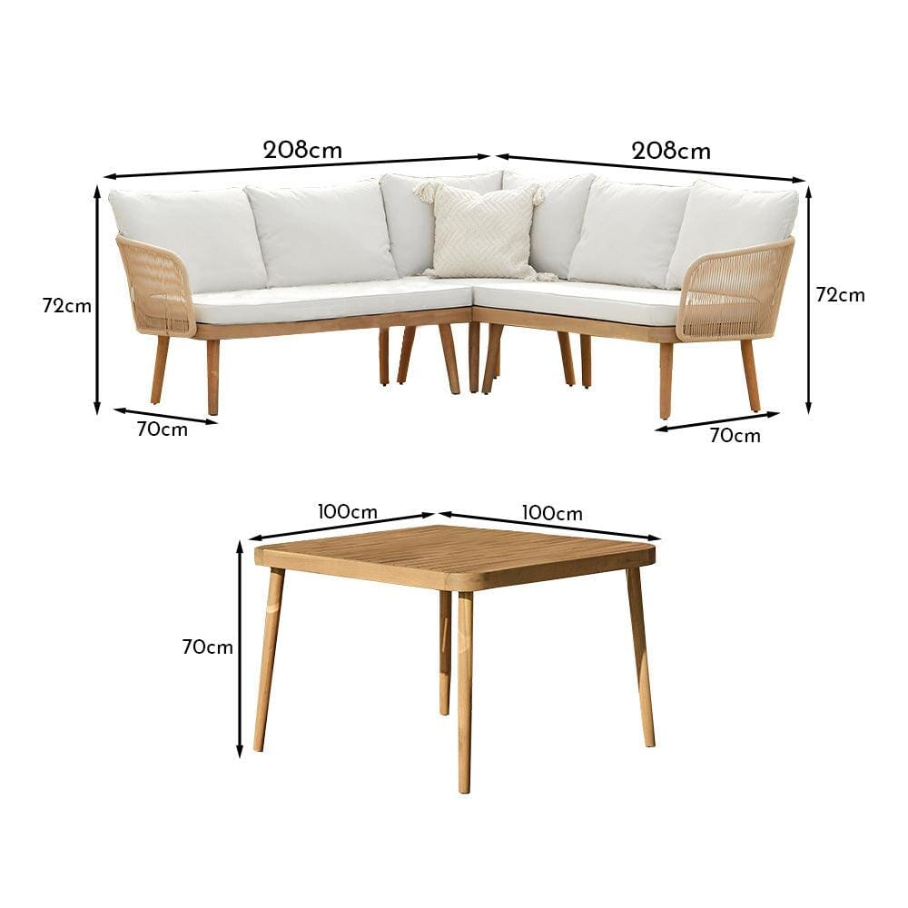 Eaden Rope Corner Dining Set - Natural