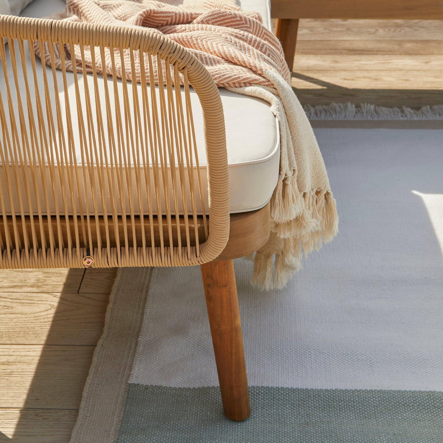 Eaden Rope Corner Dining Set - Natural - Laura James