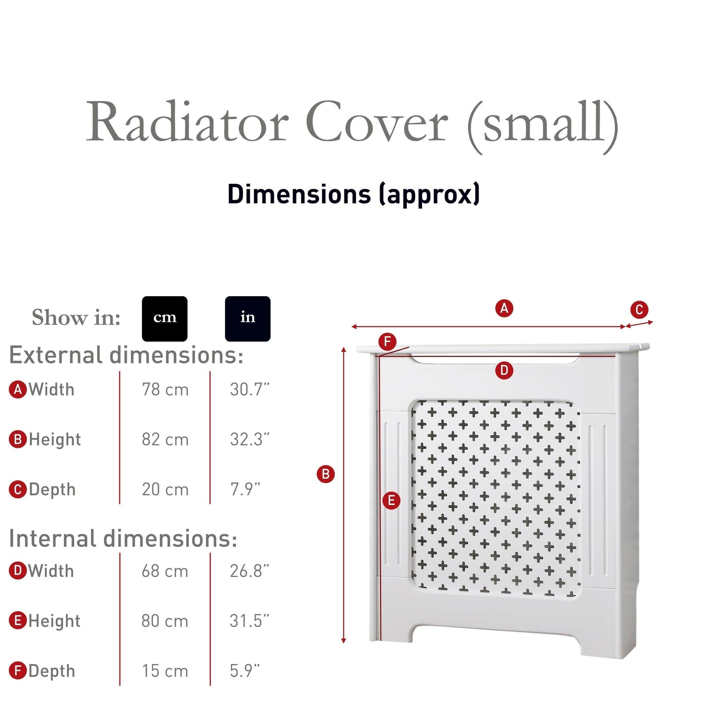 Radiator Cover White Painted Small - Laura James