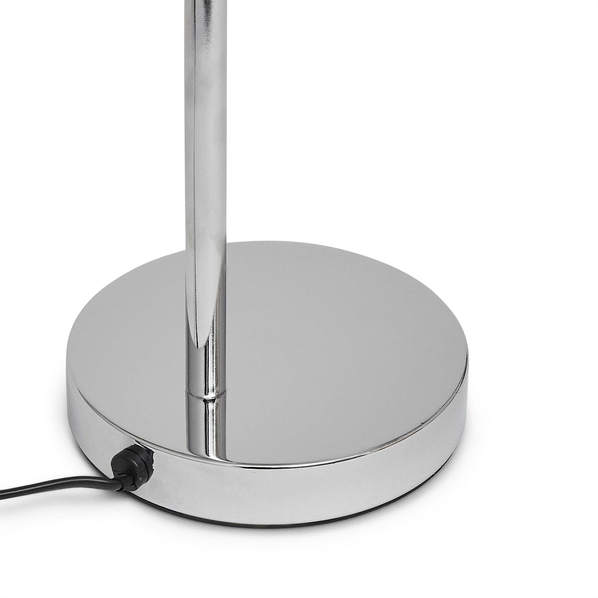 Chrome Metal Table Lamp with Opal Glass Shade - Laura James
