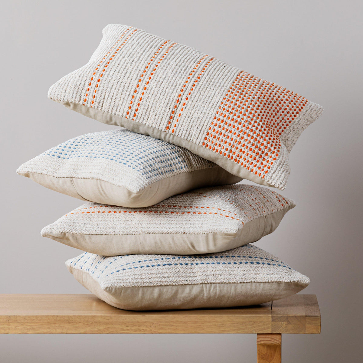 Elberton 45x45cm Cotton Striped Cushion Cover - Burnt Orange