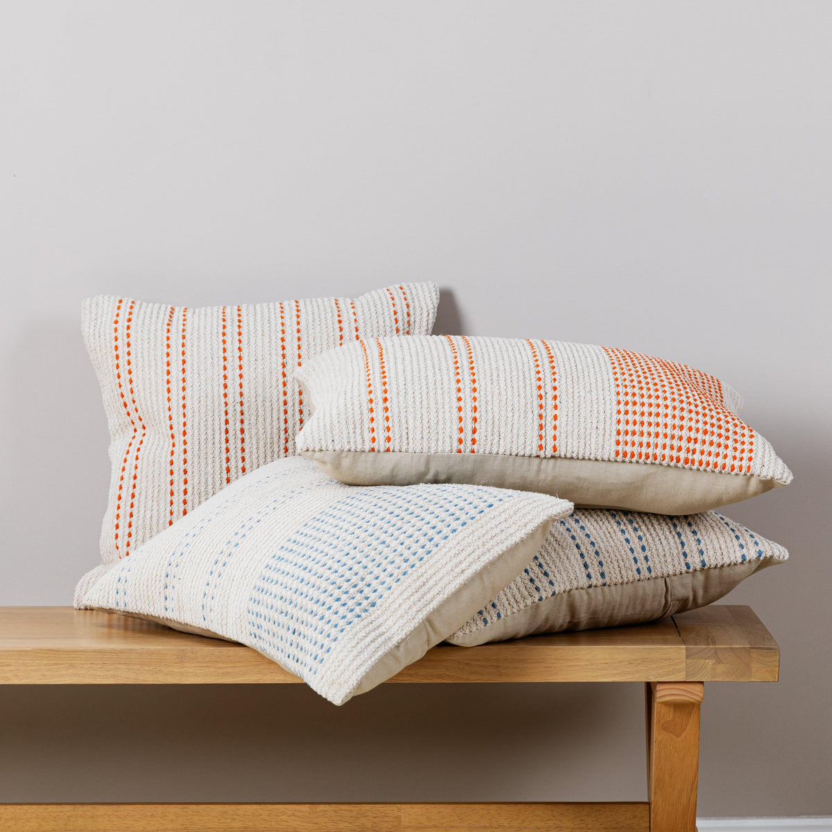 Elberton 45x45cm Cotton Striped Cushion Cover - Horizon Blue