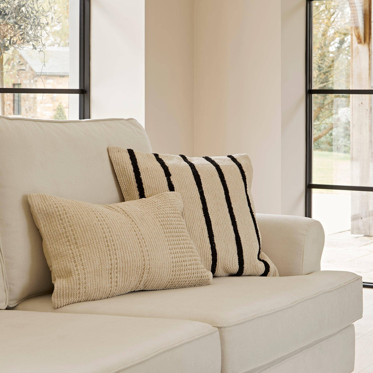 Elberton 55x35cm Cotton Striped Cushion Cover - Clay - Laura James