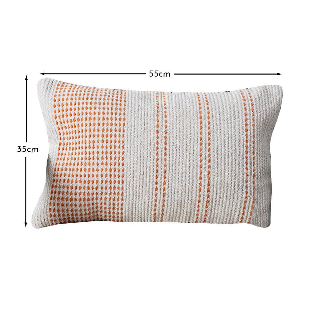 Elberton 55x35cm Cotton Striped Cushion Cover - Burnt Orange