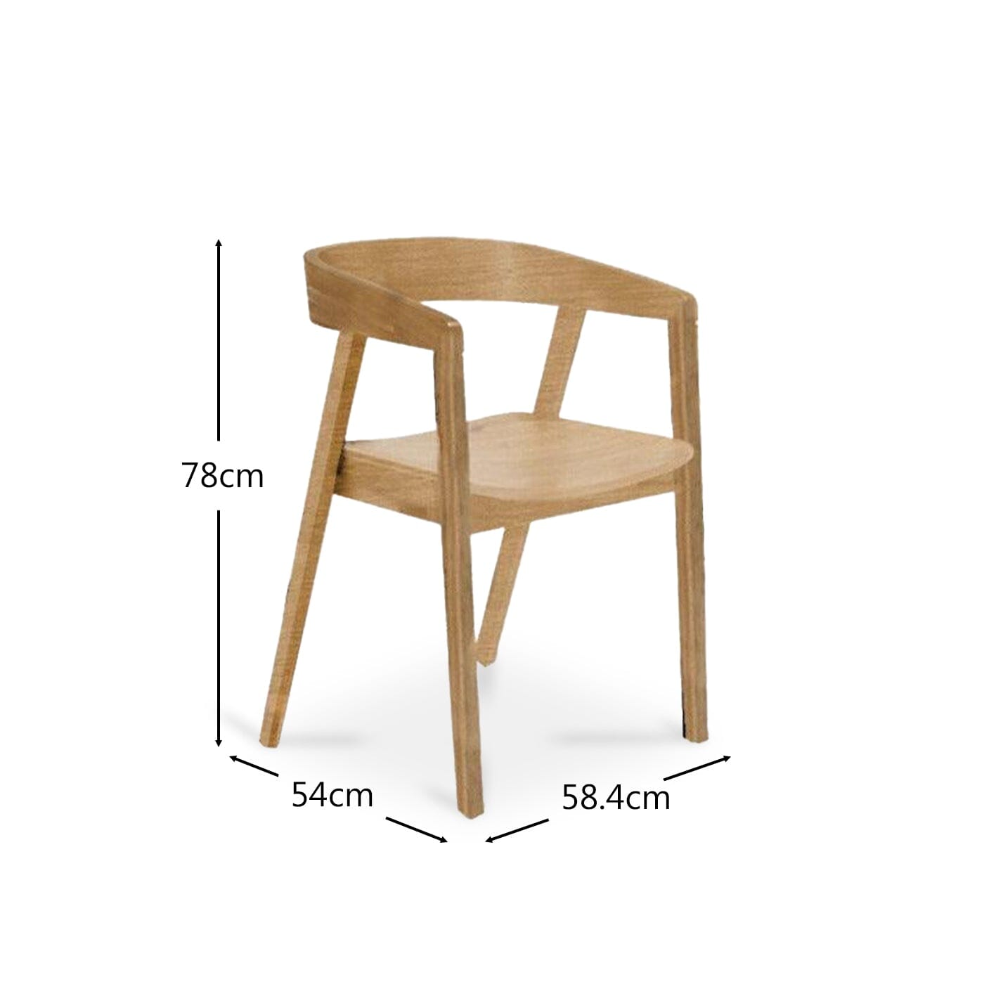 Ella Pale Oak Wooden Armchair - Set of 2 - Laura James