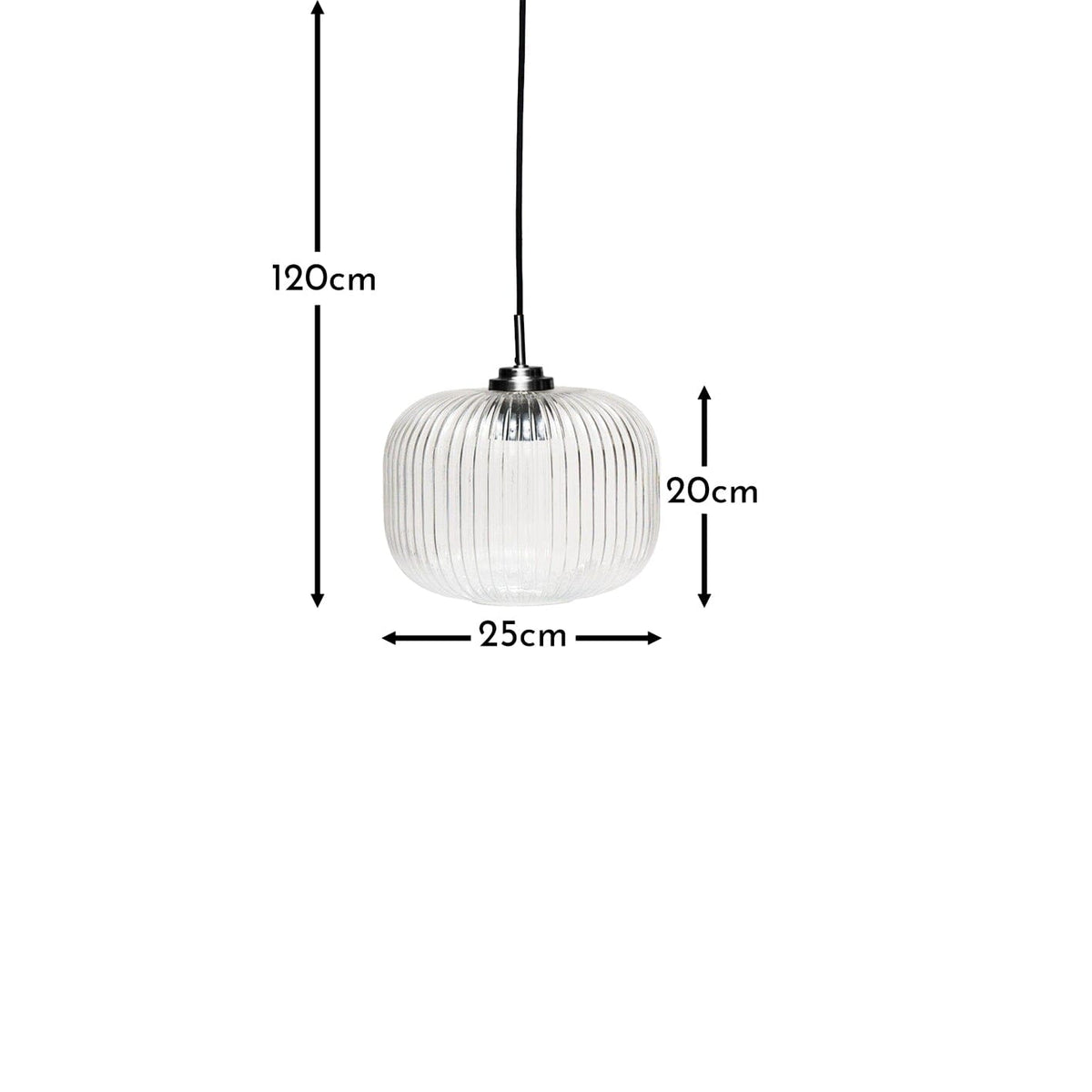 Elland 20cm Glass Pendant Light - Black - Laura jAMES
