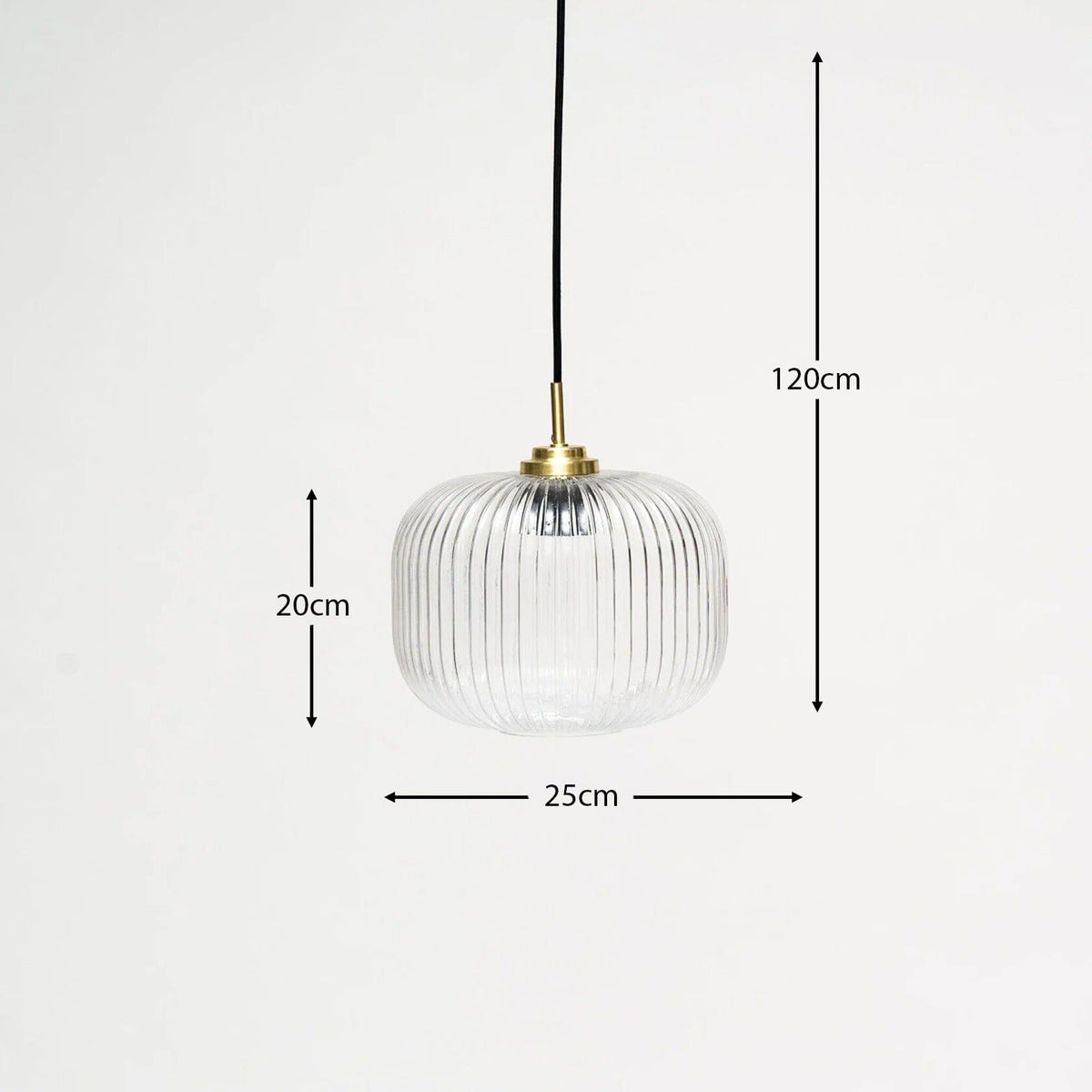 elland-25cm-single-glass-pendant-light-gold - Laura James
