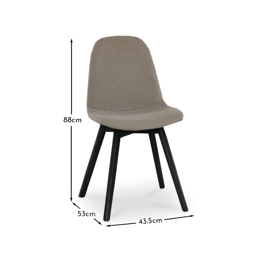 Ellis Soft Beige Dining Chairs with Black Legs - Set Of 2 - Laura James