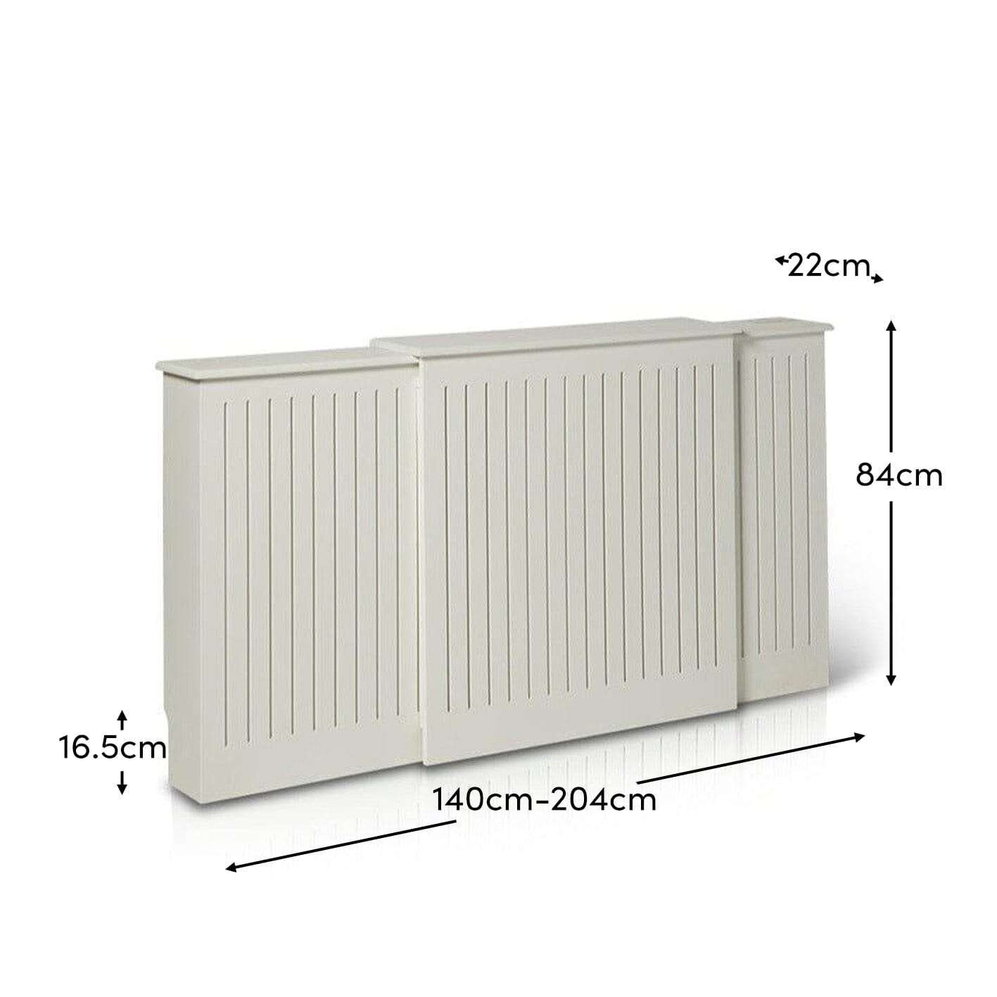 Elspeth Extendable Radiator Cover in Snow White - Laura James